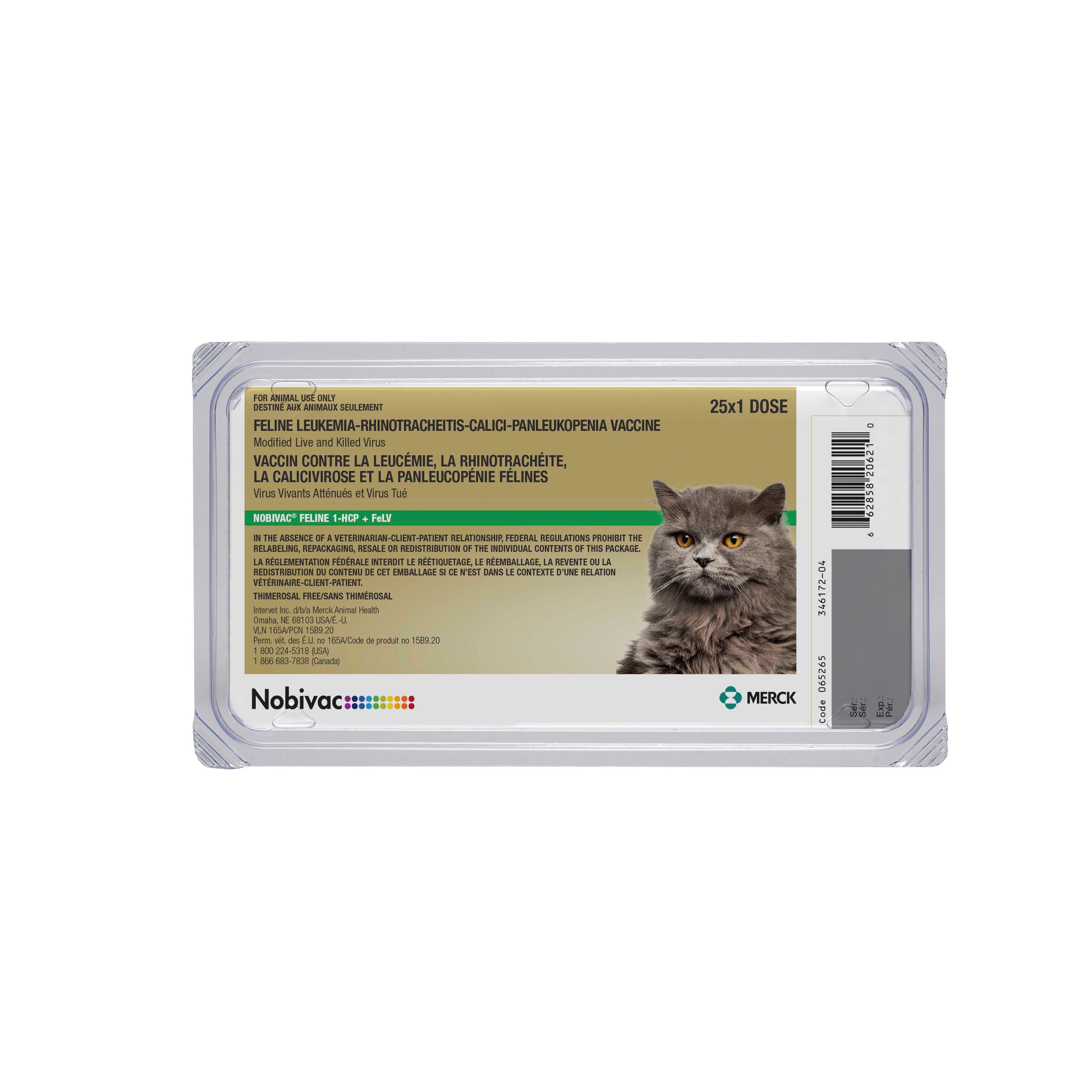 Merck Nobivac Feline 1-HCP+FELV (25x1 Tray)