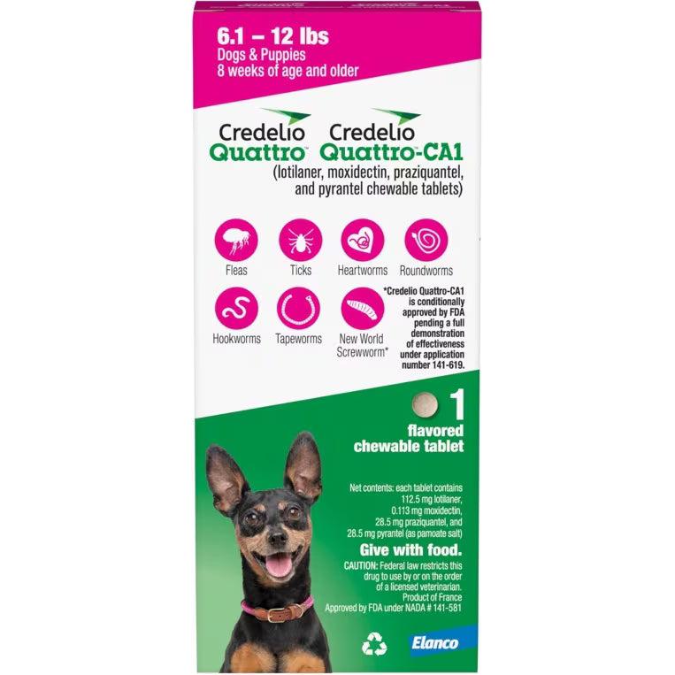 Credelio Quattro/Credelio Quattro-CA1 Chews Pink, 6.1-12 lb, 112.5 mg, 1 Dose x 16/Pkg