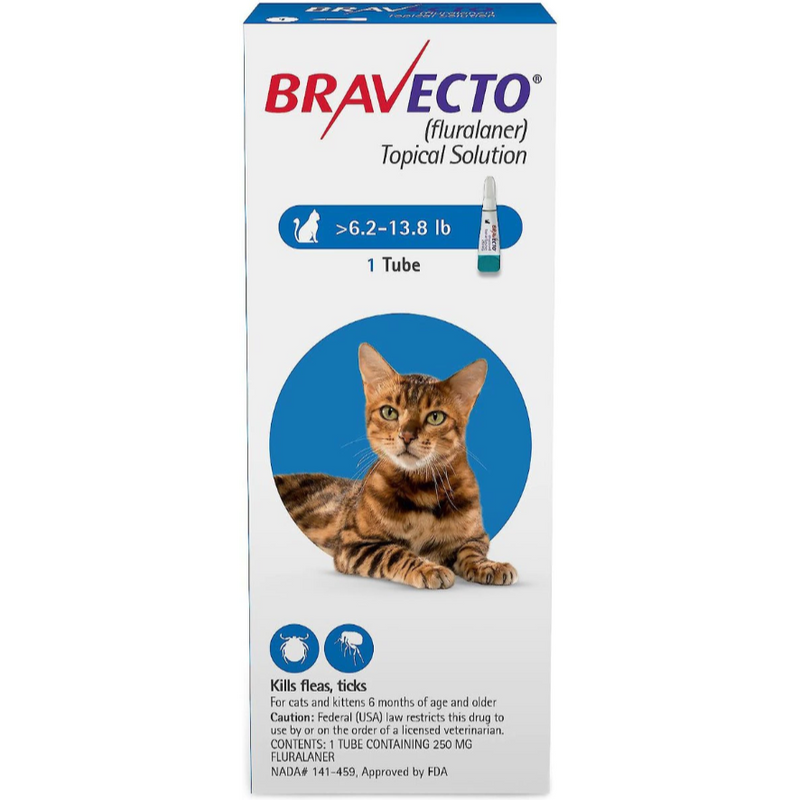 Bravecto Cat 6.2-13.8 LBS Blue Topical (Carton of 10)