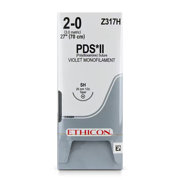 Ethicon PDS*II Violet Monofil 2-0 27" 26mm 1/2c Taper, 36ct