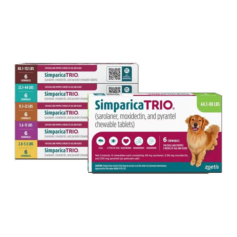 Simparica Trio Dog 6 Month (Carton of 5) Clinic Pack