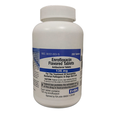 Enrofloxacin Tabs 136mg 200 ct (Felix)