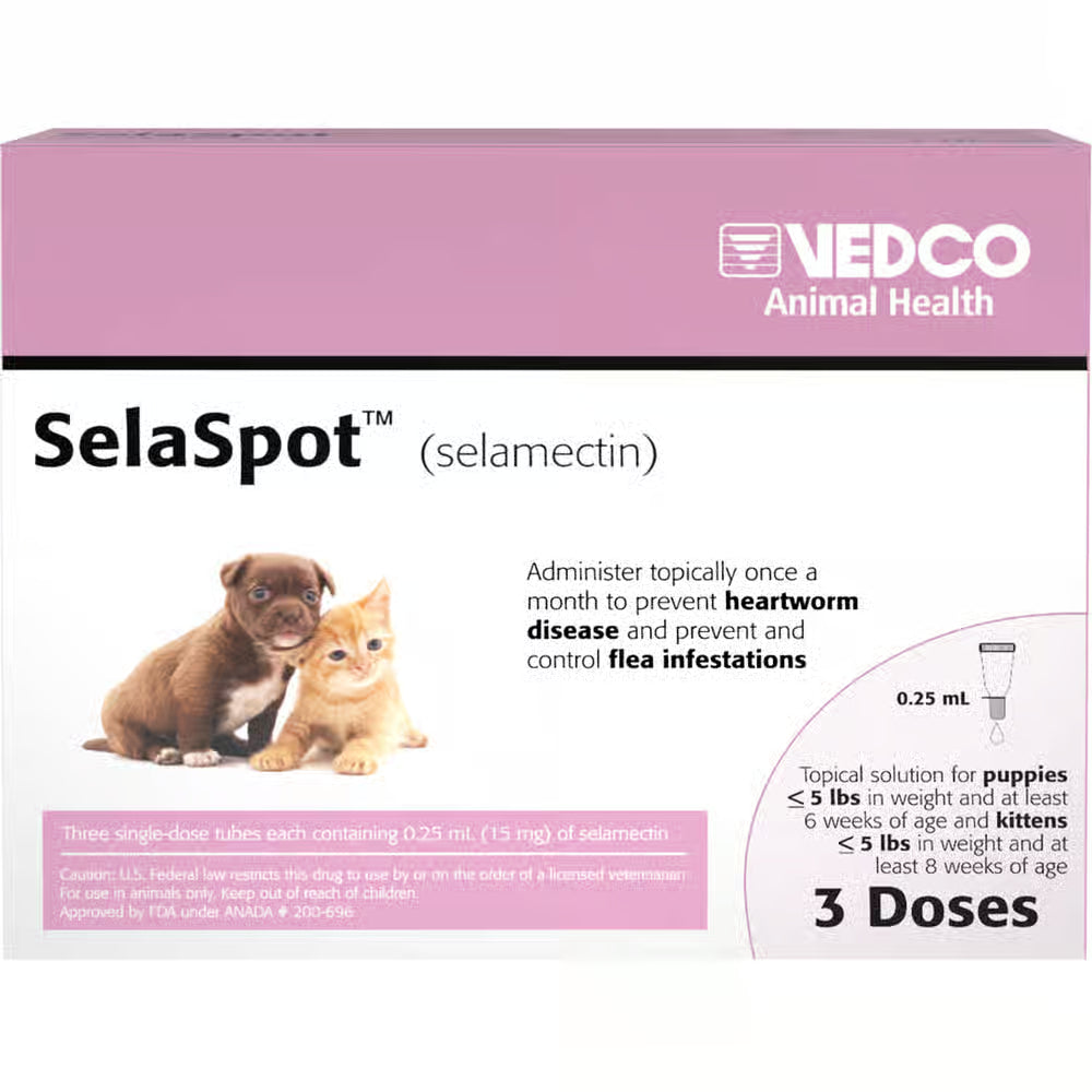 SelaSpot Topical for Puppies & Kittens Mauve 0.25mL <5 lbs (3 Pack)
