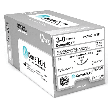 Polydioxanone 75cm Violet USP 3/0 19mm 3/8 Circle