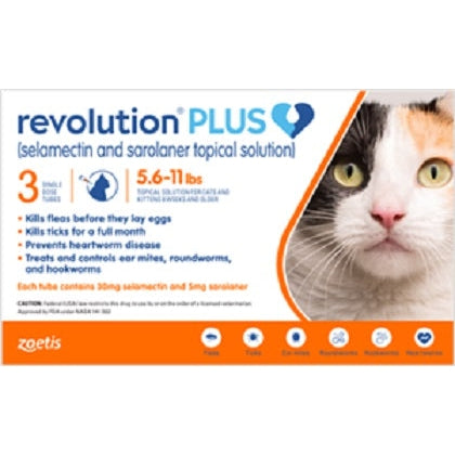 Revolution Plus for Cats Orange 5.6 to 11 lb (3 Dose) (EACH)
