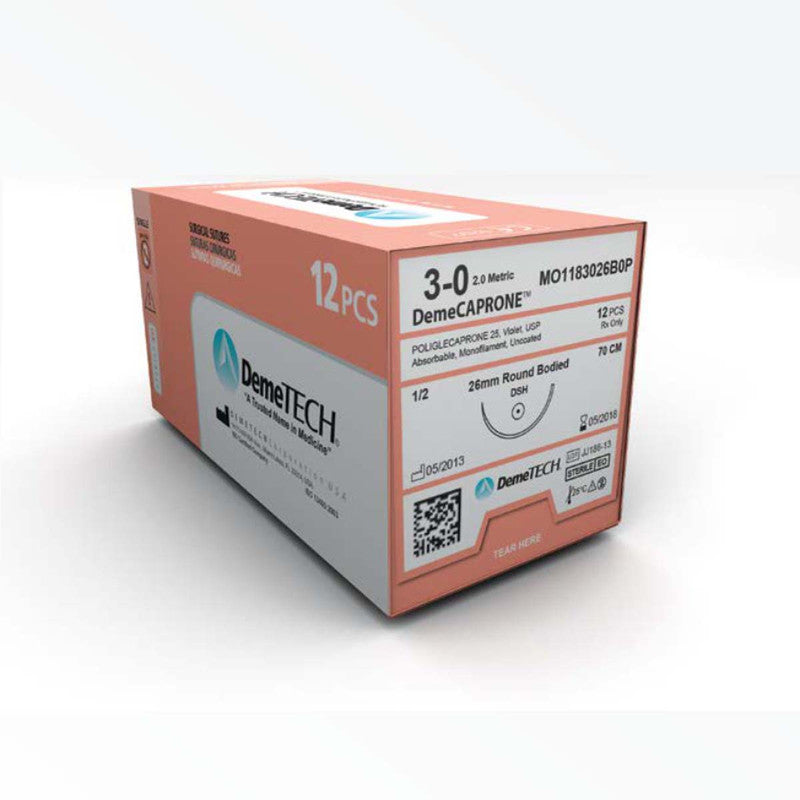 Demetech Poliglecaprone 25' 2/0 DFS-1 3/8 Circle