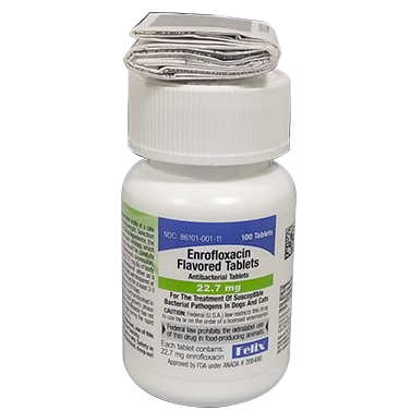 Enrofloxacin Flavor Tabs 22.7mg 100 ct (Felix)