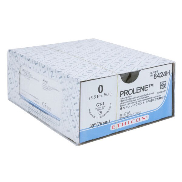 Ethicon Prolene Blue Monofil 0, 30" 36mm 1/2c taper, 36ct 