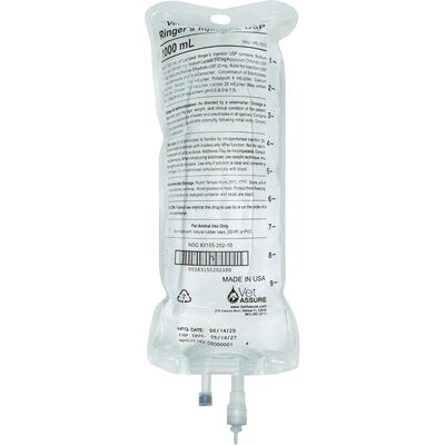 Lactated Ringers 1000mL 12/case (VetAssure)