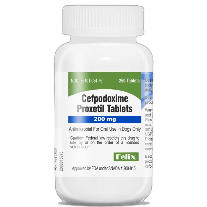 Cefpodoxime Tabs 200 mg 250 ct (Felix)