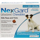 NexGard Dog Chew Tabs, 10.1-24 Lbs, Blue, 6 Dose (Carton of 10)