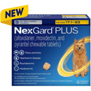 NexGard Plus Chew Tabs for Dogs, 17.1 to 33 Pounds, Yellow, 3 Dose (Carton of 10)