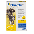 Interceptor Flavor Tabs 26-50lbs Yellow (6 Dose)