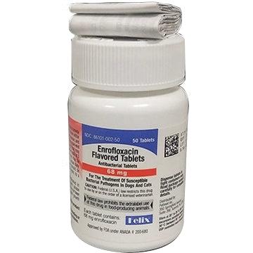 Enrofloxacin Flavor Tabs 68mg 50ct (Felix)