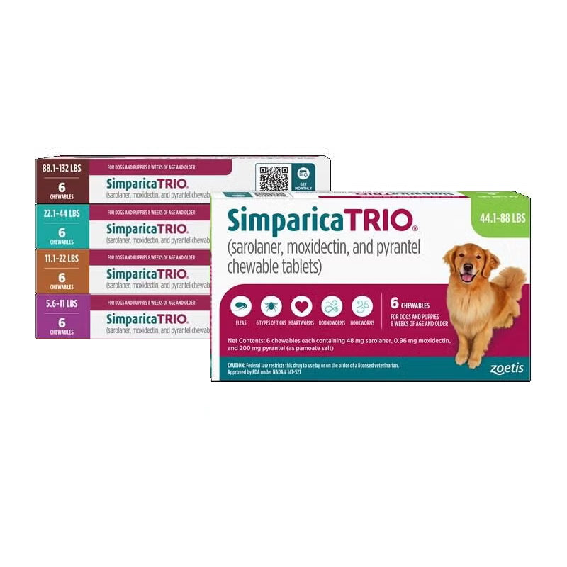 Simparica Trio Dog 6 Month (Carton of 5) Clinic Pack