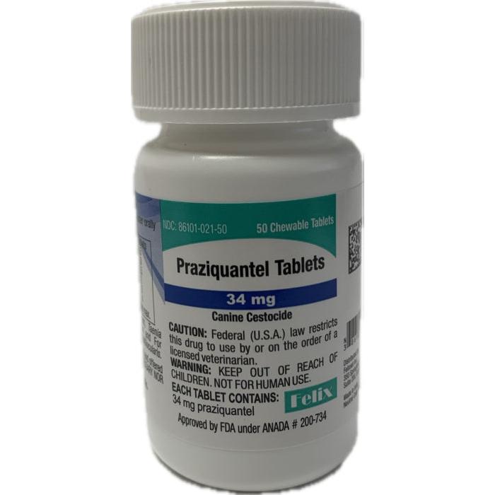 Praziquantel 34MG Chew Tabs (Felix)