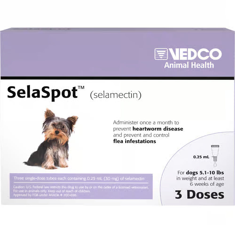 SelaSpot Topical for Dogs Purple 0.25 mL 5.1-10 lb (Sleeve of 20) (3 P