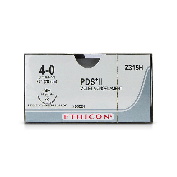 Ethicon PDS*II Violet Monofil 4-0 27" 26mm 1/2c Taper 36ct