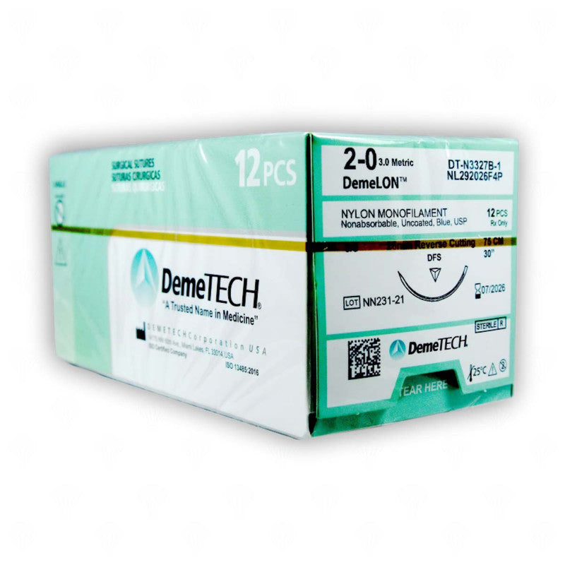 Nylon Monofilament 2/0 DFS 3/8 Circle (DEMETECH)