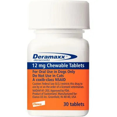 Deramaxx Chew Tabs for Dogs 12 MG 30 CT Orange