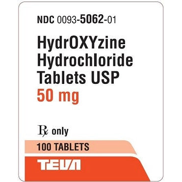Hydroxyzine HCL 50 MG 100 CT TABS