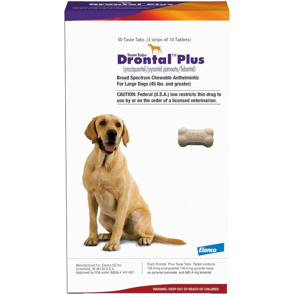 Drontal Plus Taste Tabs Large Dog 136MG 30CT