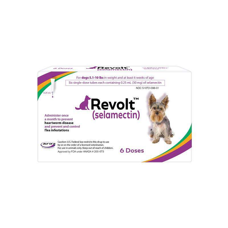 Revolt Topical Solution Dogs 5-10 lbs, Purple Box 6-Dose