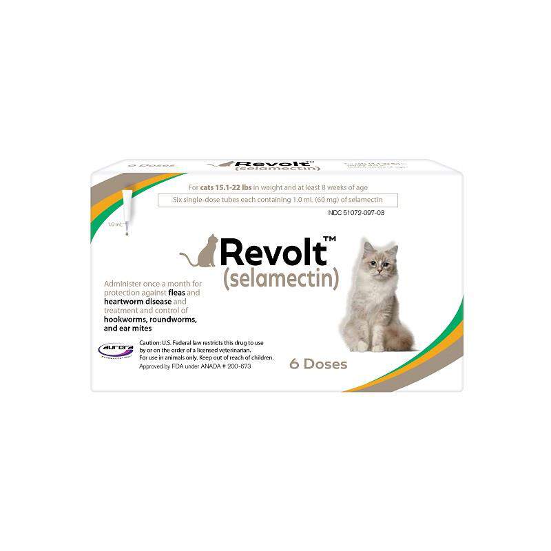 Revolt Topical Solution Cats 15-22 lbs, Taupe Box 6-Dose