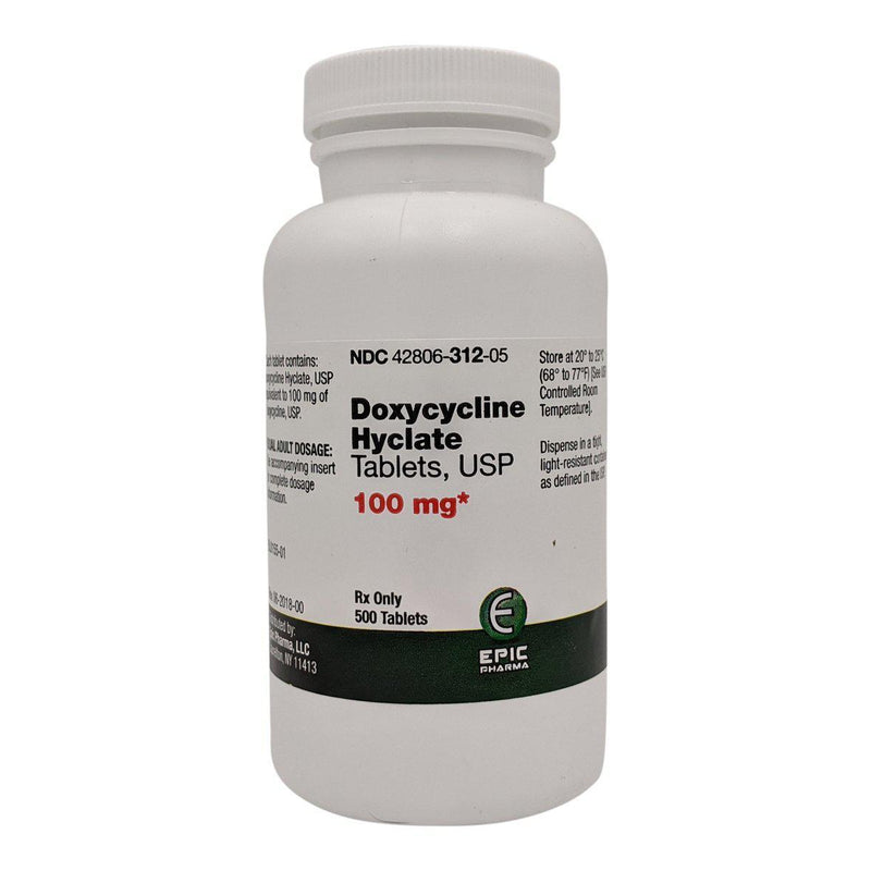 Doxycycline hyclate 100mg tabs