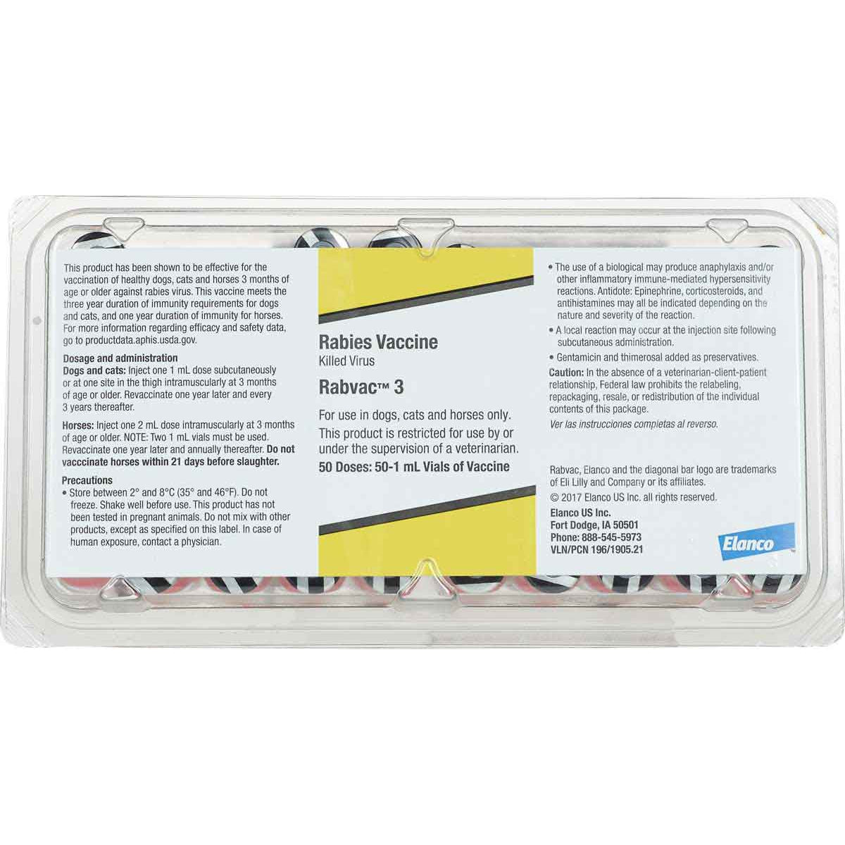 Elanco Rabvac 3 Year (50x1 Tray)