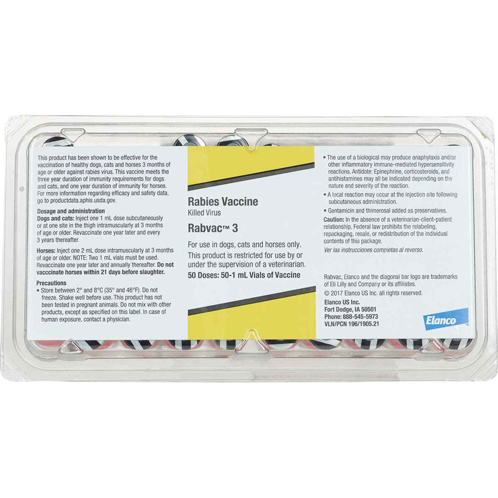 Elanco Rabvac 3 Year 50 x 1 Dose – PromoVet