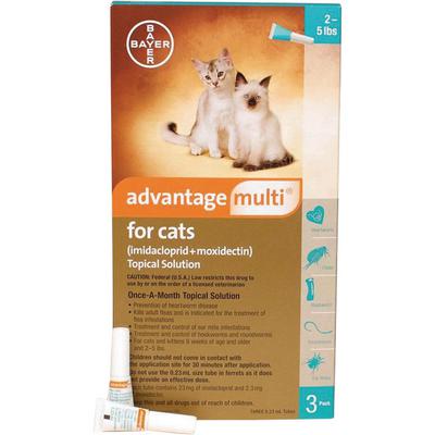 Advantage Multi Topical Solution For Cats, Turquoise 2-5 lbs, 3 Dose (Carton)