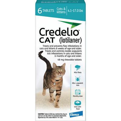 Credelio Tablets for Cats, 4-17 lbs, Teal Box, 6 Treatment (Pack of 10)