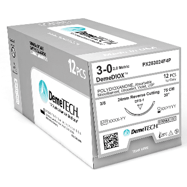 Polydioxanone 75cm Violet USP 3/0 24mm 3/8 Circle