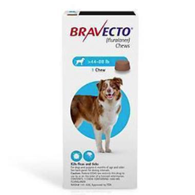 Bravecto Dog 44-88 LBS Blue 3 Month Chew Tab (Carton of 10)