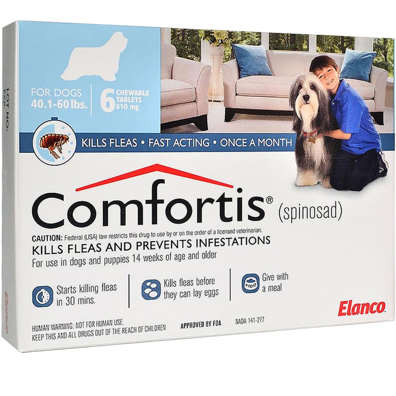 Comfortis Tablets for Dogs 40.1-60 lbs Blue (6 Dose x 10)