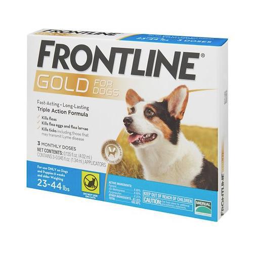 Frontline Gold Dog 23-44 lbs Blue 3 Month (Carton of 6)