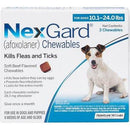 NexGard Dog 10.1-24 LBS Blue 3 Month CHEW TAB (Carton of 10)