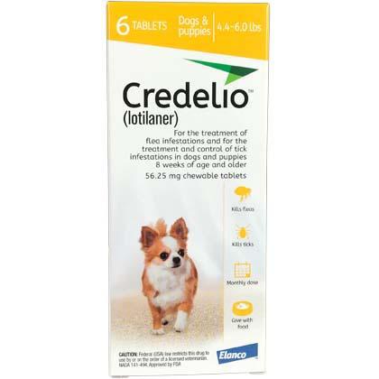 Credelio Tablets for Dogs, 4.4-6 lbs, Yellow Box, 6 Treatments (Pack of 10)